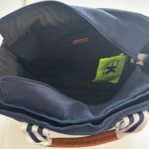 Baby K’tan Navy Canvas Diaper Bag Tote Insulated Bottle Pocket Paci Pouch - Picture 9 of 11